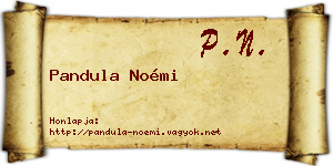 Pandula Noémi névjegykártya